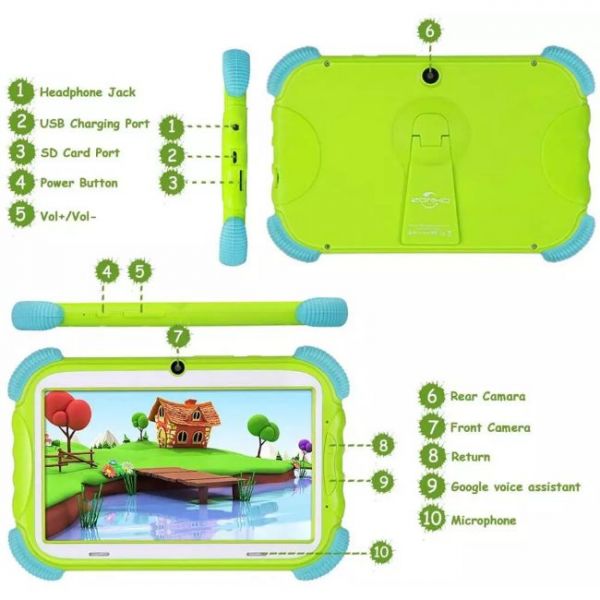 Tablette pour enfants que les parents peuvent contrôler avec plusieurs boutons et ports