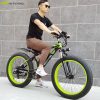 vélo électrique abordable de couleur verte facile à conduire