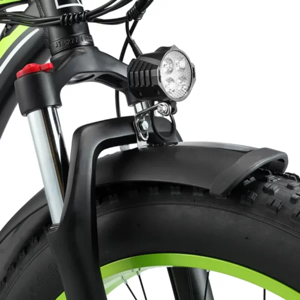 Vélo électrique avec phare LED super lumineux intégré.