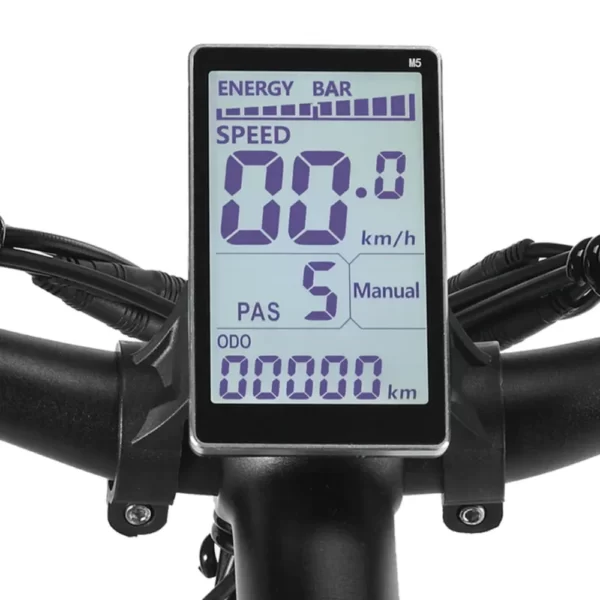 Vélo électrique doté d'un grand écran LCD multifonctionnel.