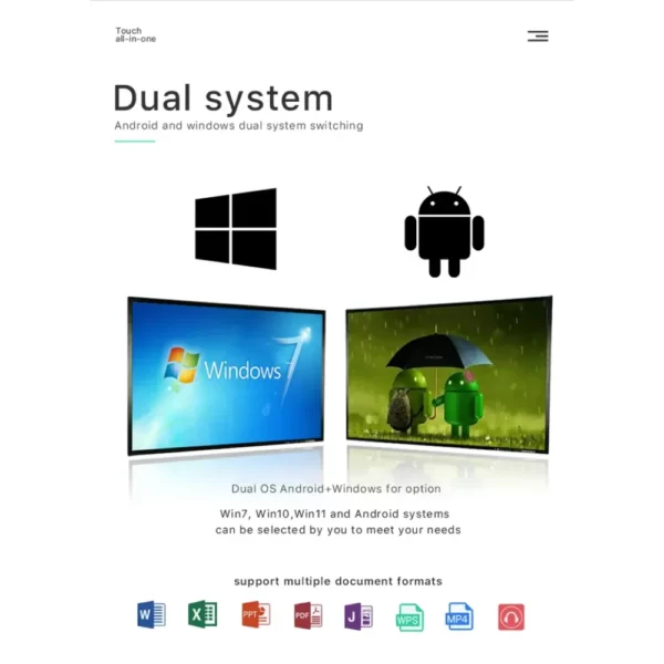 flat panel supporting android and windows