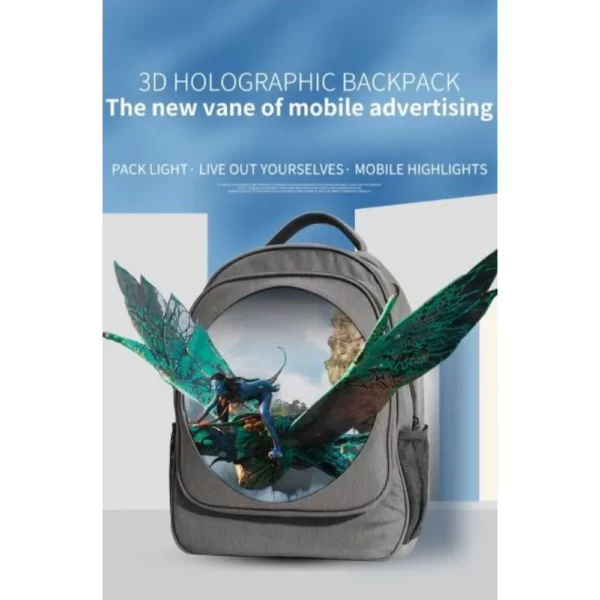 sac à dos avec eventail d'hologramme pour la publicité