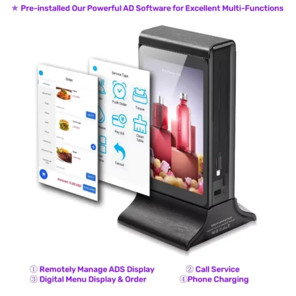 menu numérique avec logiciel préinstallé