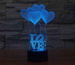 Coeurs et Ballons - Lampe holographique avec éclairage optique 3D – Image 14