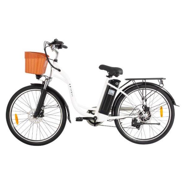 vélo électrique abordable de couleur blanche facile à conduire