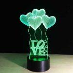 Coeurs et Ballons - Lampe holographique avec éclairage optique 3D – Image 4