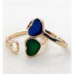 Anneau - Coeur de Changement de Couleurs par la Température