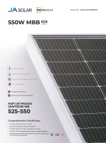 Ja Solar Panneau Solaire 550 Watt JAM72D30 MB Cadre Noir Bifacial – Image 2
