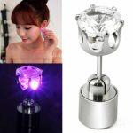 Boucles d'Oreilles LED qui Clignotent avec de la Pierre de Zircone Cubique
