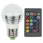 Oobest E27 (3W) RGB Lampe de Musique Intelligente avec Télécommande de 24 Touches – Image 4