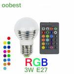 Oobest E27 (3W) RGB Lampe de Musique Intelligente avec Télécommande de 24 Touches