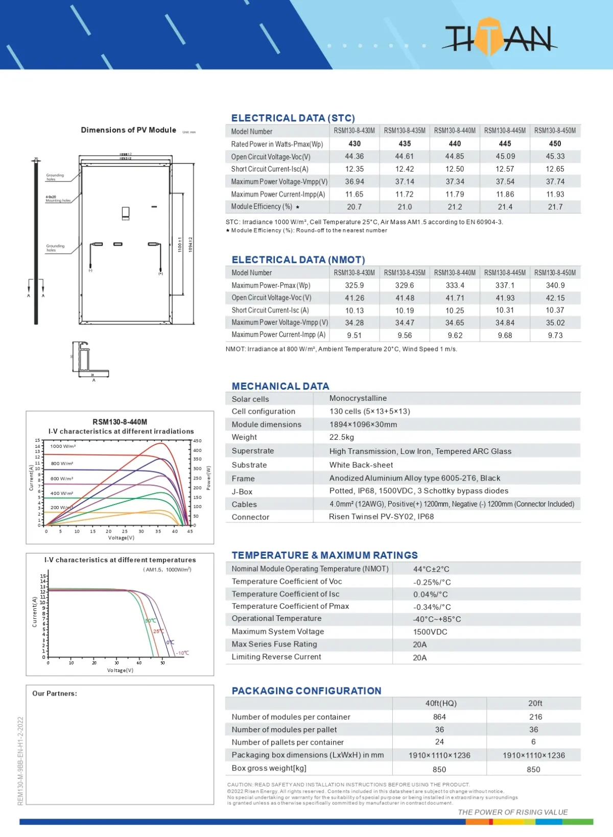 Risen Panneau Solaire 440 Watt RSM130-8-440M Cadre Noir – Image 3