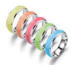 Bague Fluerescente en Acier Inoxydable Brillant dans l' Obscurité