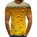 T-shirt Décontracté pour Hommes imprimé en 3D (bière, hamburger, aigle) – Image 3