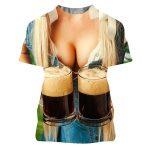 T-shirt Décontracté pour Hommes imprimé en 3D (bière, hamburger, aigle) – Image 8