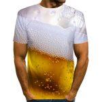 T-shirt Décontracté pour Hommes imprimé en 3D (bière, hamburger, aigle) – Image 10