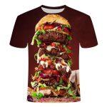T-shirt Décontracté pour Hommes imprimé en 3D (bière, hamburger, aigle) – Image 7
