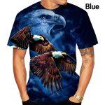 T-shirt Décontracté pour Hommes imprimé en 3D (bière, hamburger, aigle) – Image 11