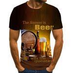 T-shirt Décontracté pour Hommes imprimé en 3D (bière, hamburger, aigle) – Image 6