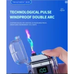 Briquet Plasma Transparent à Double Arc (Coupe-vent et Imperméable) – Image 2