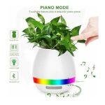 Pot de Fleur Intelligent avec Haut-Parleur, Bluetooth et Capteur Tactile