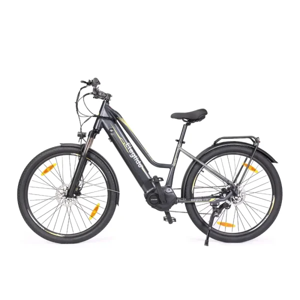 electric trekking bike with a V-shaped frame